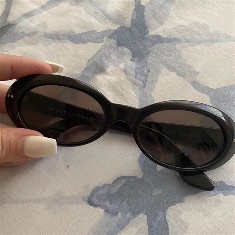 gucci keyhole retro sunglasses|Gucci oval sunglasses vintage.